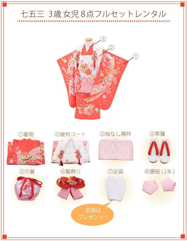 七五三・三歳女の子衣装の内容